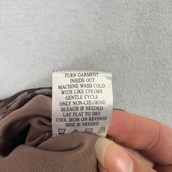 Dylan Ryan Blouse Top Women M Brown Ruched Bustier Sheer Floral Fairy - Picture 11 of 14